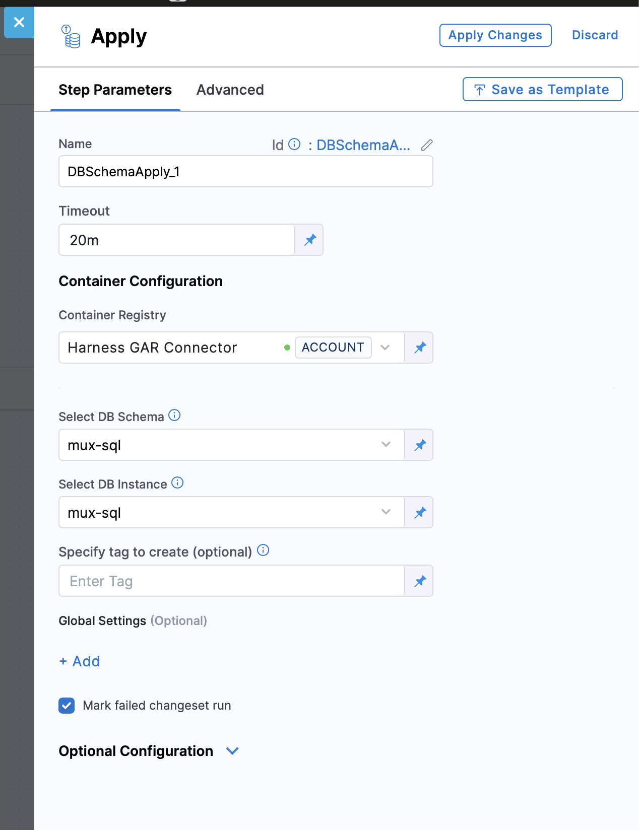 Apply Schema Mark Changeset Ran
